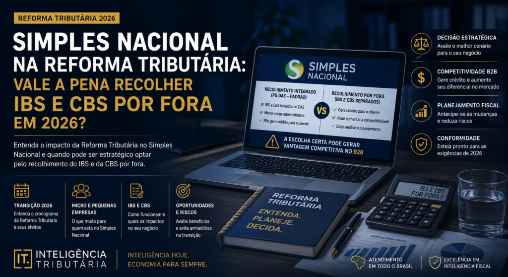 Simples Nacional e IBS e CBS por fora em 2026 na Reforma Tributária